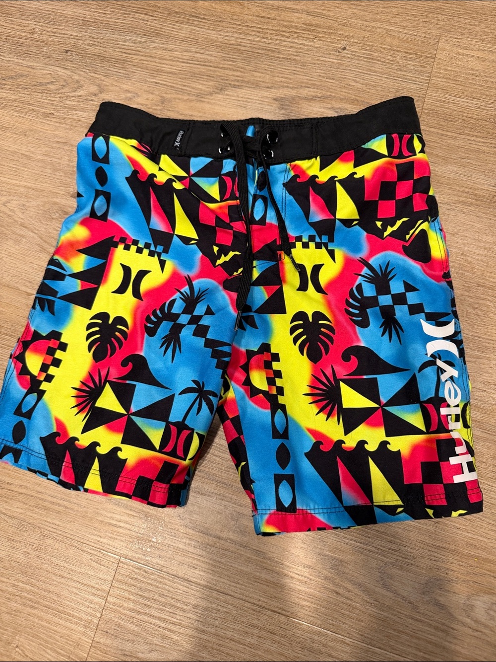 Hurley Neon Tropical Geo Print Boardshorts - Blue/Yellow/Red/Black